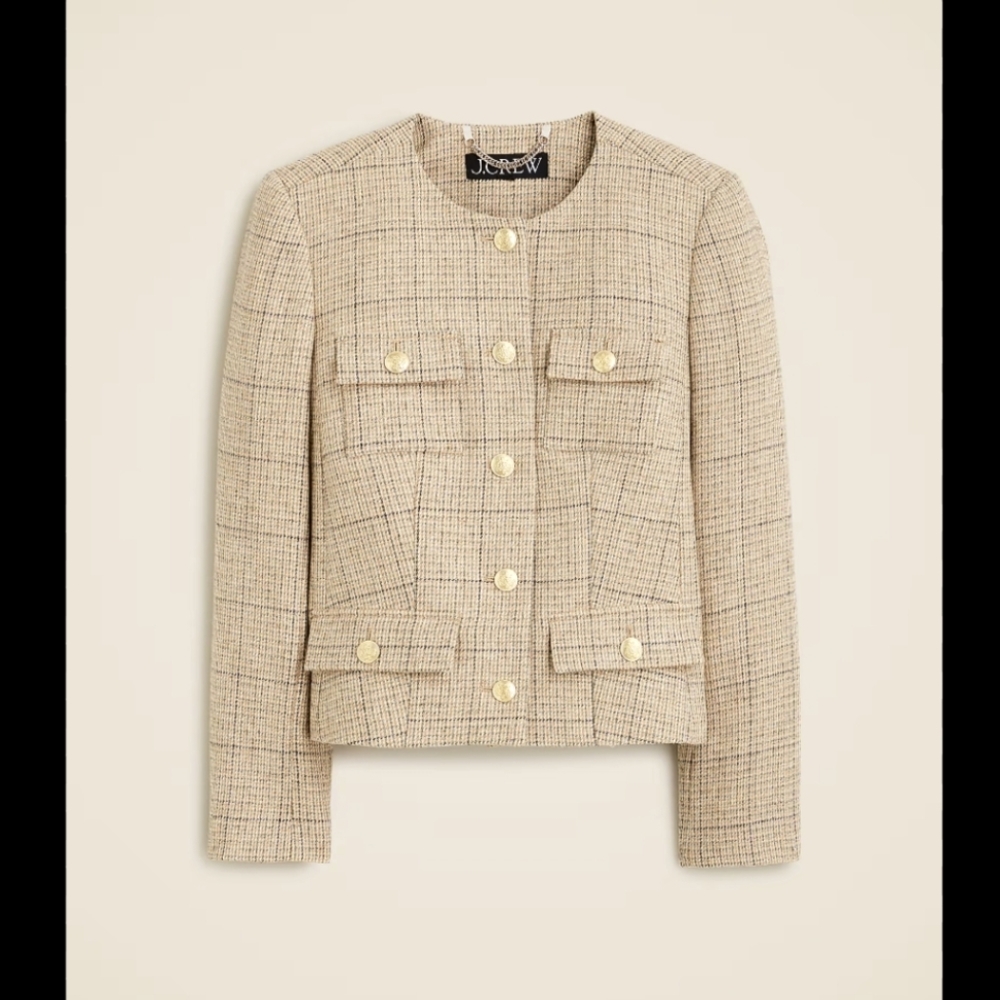 J. Crew Isabelle Lady Jacket Wool Tweed Plaid Women's 4